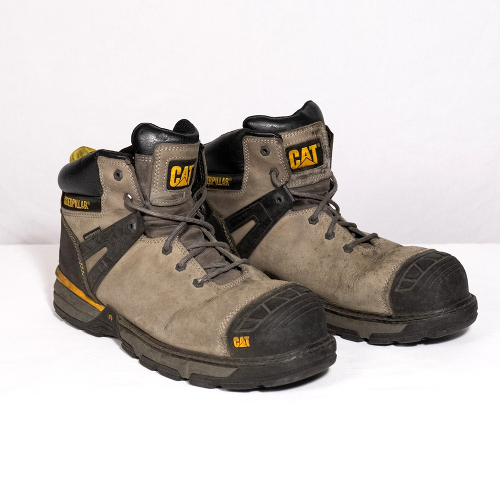 Caterpillar Excavator Composite Toe Work Boots #P91197 Men's US Size 14M Pewter